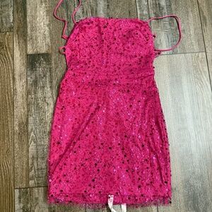 Lucy in the Sky Hot Pink Sequin Dress